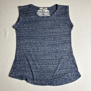 I'm in‎ Love With Derek Blue Womens Medium Heathered Tank Top Cutout Back